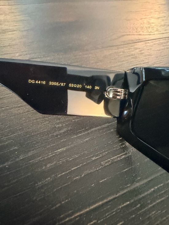 Dolce & Gabbana Glossy Black rectangular Sunglasses